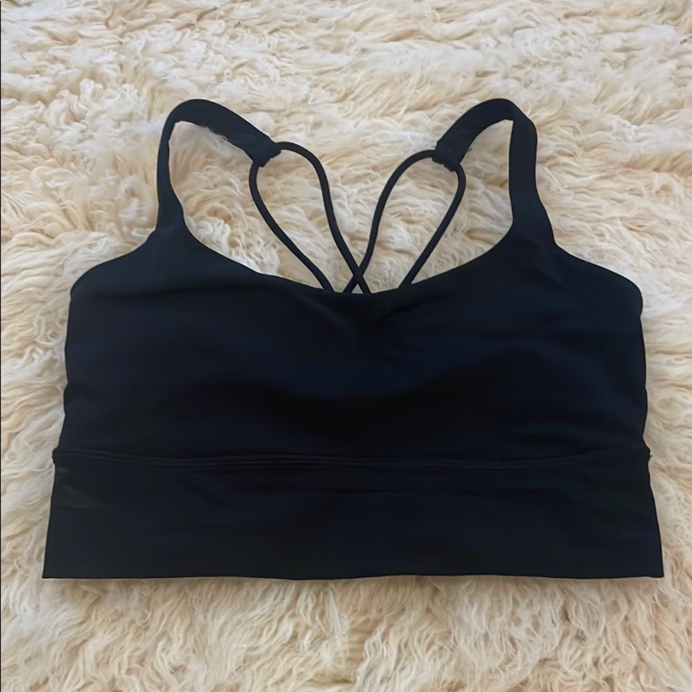 Lululemon be free long line sports bra, size 6, black